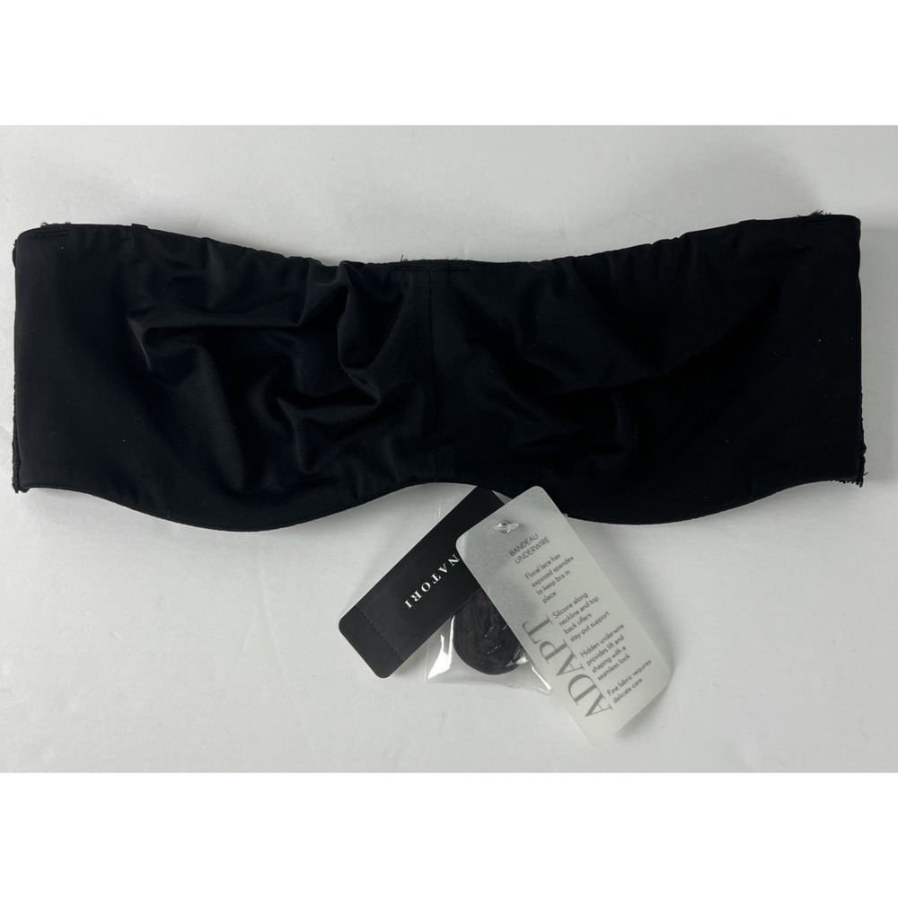 Natori Bra Size 34C Adapt‎ Bandeau 729313 Hidden Underwire Floral Lace Black B32